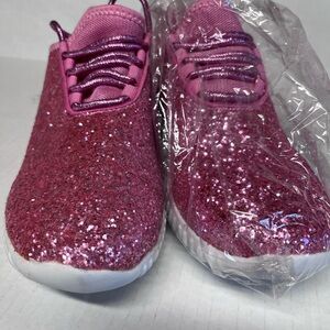Glittery Pink Athletic Shoes